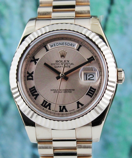(image for) ROLEX 18K ROSE GOLD OYSTER PERPETUAL DAY-DATE II / 218235